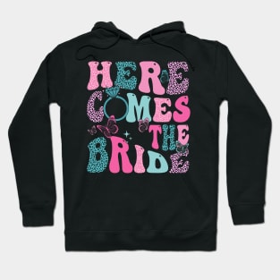 Here Come The Bride Party Retro Groovy Bachelorette Matching Hoodie